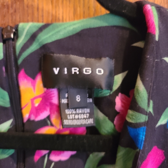 Virgo Tropical Floral Wrap Dress - Picture 2 of 5